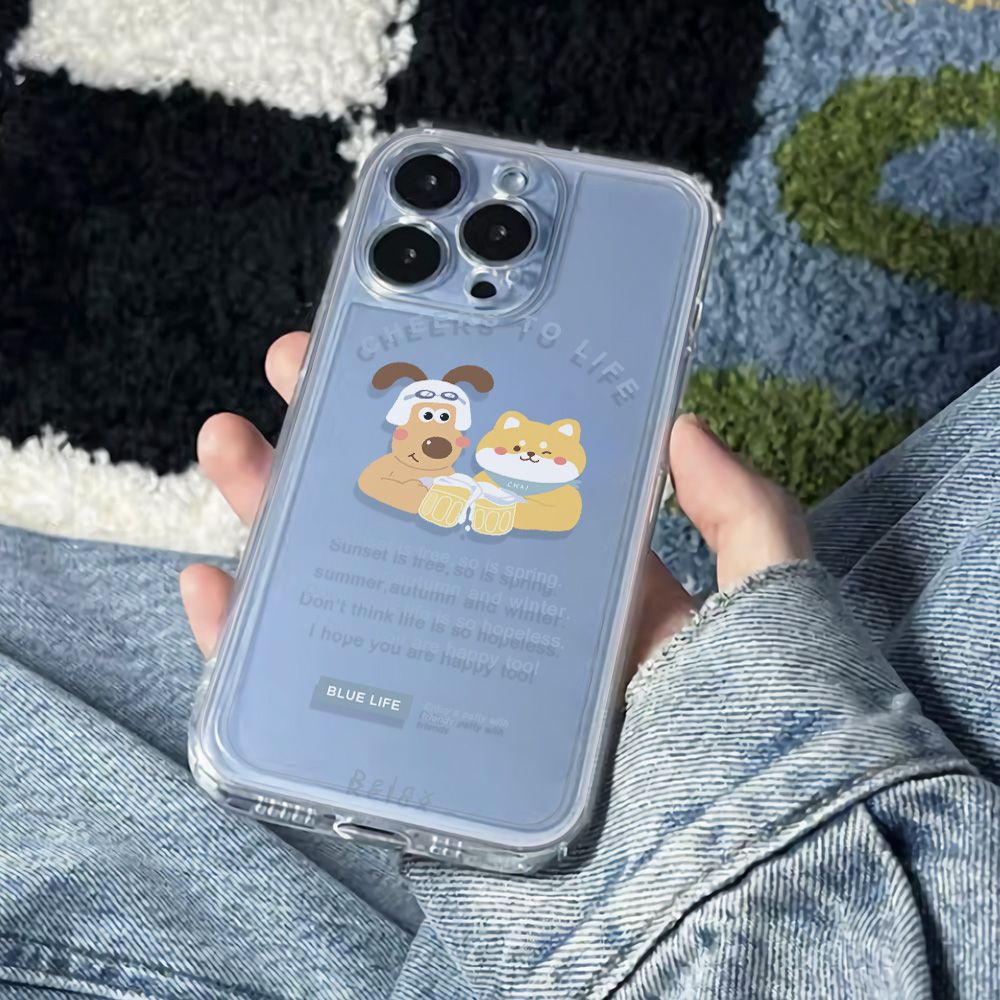 ✅Ốp Điện Thoại Mềm Chống Sốc Hình Cún / Mèo Cho Iphone 1311iphone12plus 14pro 78 max 6In 2BCE