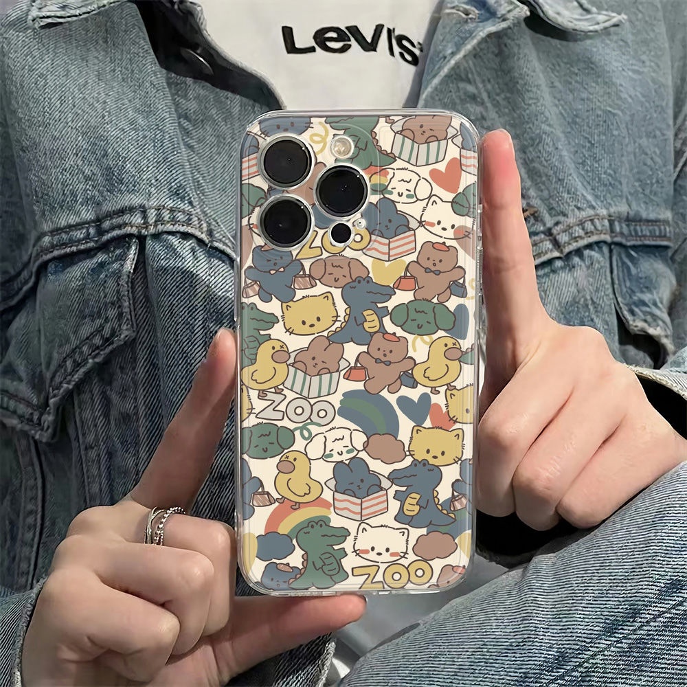 ✅Ốp Điện Thoại Mềm Chống Sốc In Hình Động Vật Đơn Giản Cho Apple Iphone 14pro Max6In78 13iPhone1211plus
