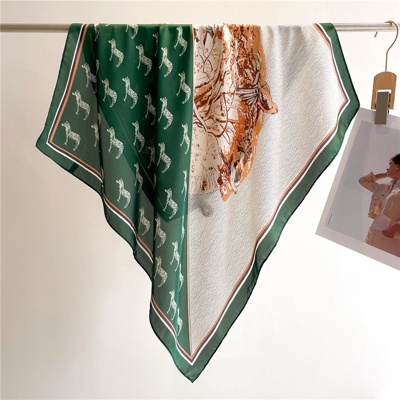 Khăn Choàng Cổ Hình Vuông 70X70Cm Bằng Lụa Thời Trang Thanh Lịch Dành Cho Nữ