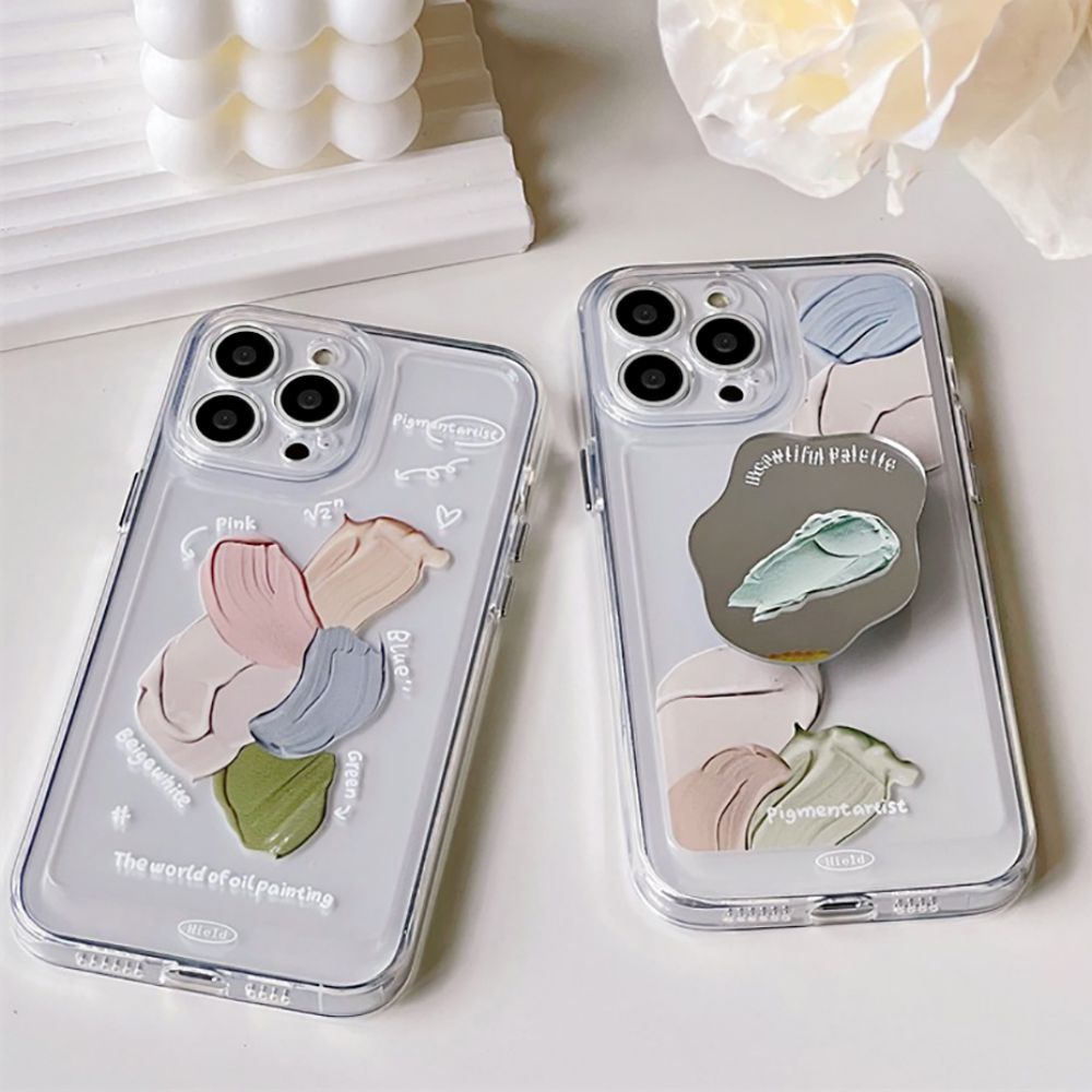 Ốp Điện Thoại TPU Mềm Chống Sốc Có Giá Đỡ Màu Graffiti Cho IPhone 14 Pro Max 13 12 11 Pro Max XS XR 7 8 Plus