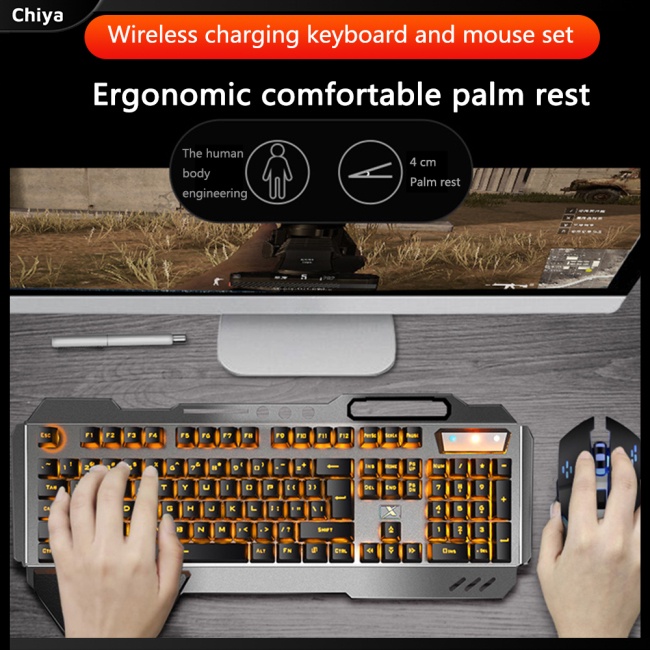 Bộ Bàn Phím Và Chuột Không Dây K680 Chống Nước Bằng Kim Loại Rgb Có Thể Sạc Lại