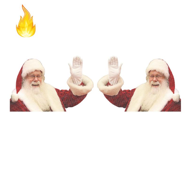 Bộ 2 Miếng Dán Trang Trí Cửa Sổ Xe Hơi Họa Tiết Giáng Sinh Dễ Thương