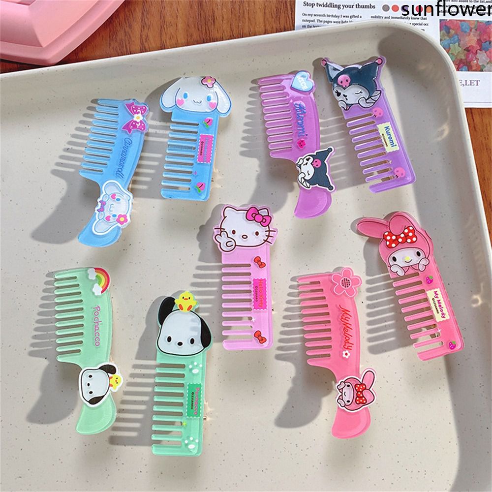 Sanrio lược hình dạng kẹp tóc giai điệu của tôi kuromi Hello Kitty búp bê dễ thương kẹp tóc Kawaii Phụ kiện tóc cô gái tóc bên Clip Quà Tặng-Sun. vn