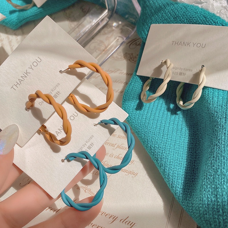 Bông Tai Mạ Bạc 925 Hình Tròn Kiểu Dáng Ngọt Ngào Cho Nữ