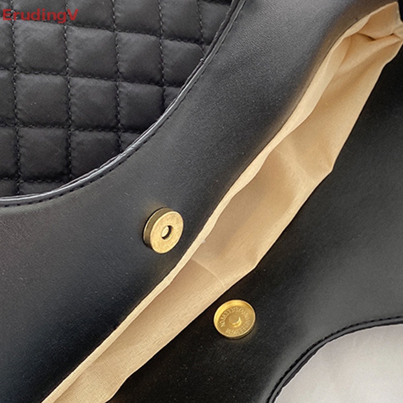 [ErudingV] Túi Xách Tote Đeo Vai Sức Chứa Lớn Họa Tiết Lưới Hình Thoi Vintage Thời Trang Mùa Thu Cao Cấp Có Khóa Cài [Mới]