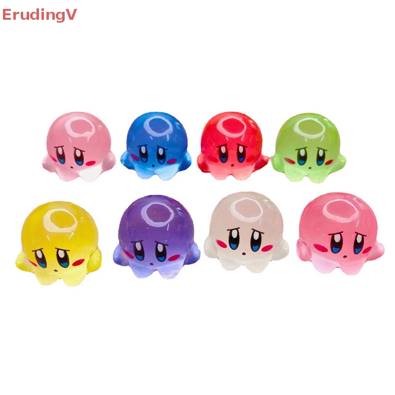 Bộ 5 Kẹp Tóc Nhựa Phát Quang Hình Kirby Dễ Thương Dùng Trang Trí Sổ Tay DIY