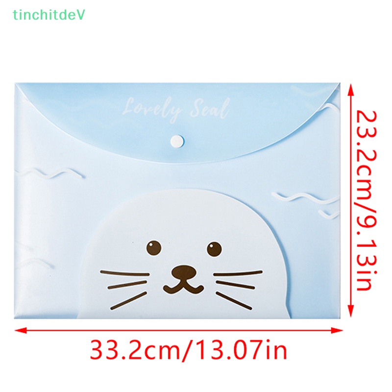 Túi Đựng Tài Liệu Khổ A4 Bằng PVC Trong Suốt Chống Thấm Nước Họa Tiết Hoạt Hình Dễ Thương