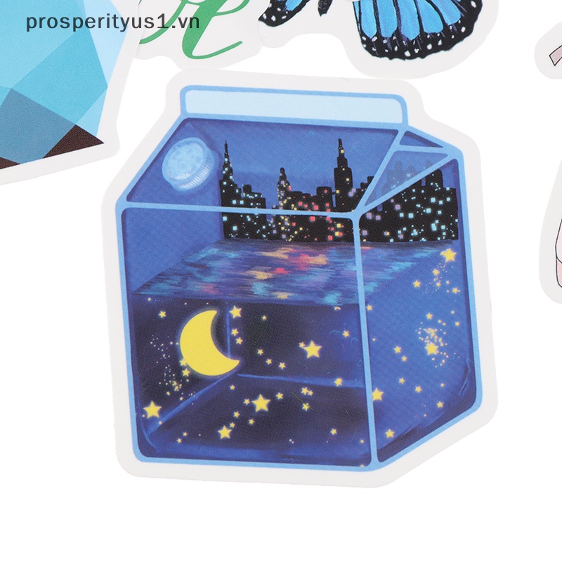 1 [prosperityus1] 100 Miếng Dán Vinyl Chống Nước Trang Trí Xe Hơi Laptop