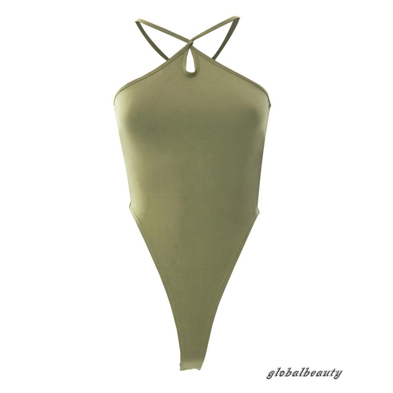 Áo Liền Quần Hai Dây Màu Trơn Hở Lưng Gợi Cảm Cho Nữ