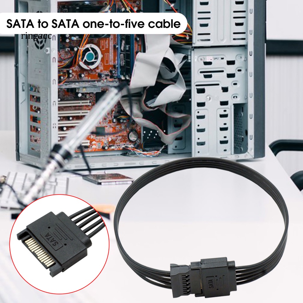 Dây Cáp Chia Nguồn Ổ Cứng Hiệu Quả Cao 1 Sang 5 SATA 15Pin Cho Máy Tính