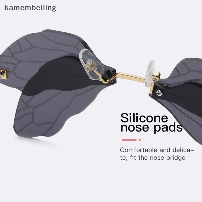 1 Kính Mát Không Gọng Hình Chuồn Chuồn Nhiều Màu Sắc Thời Trang Cho Nữ