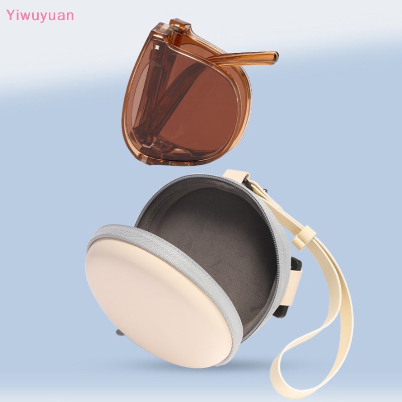 Túi Da Tròn Đựng Mắt Kính Cầm Tay Có Dây Kéo Mới