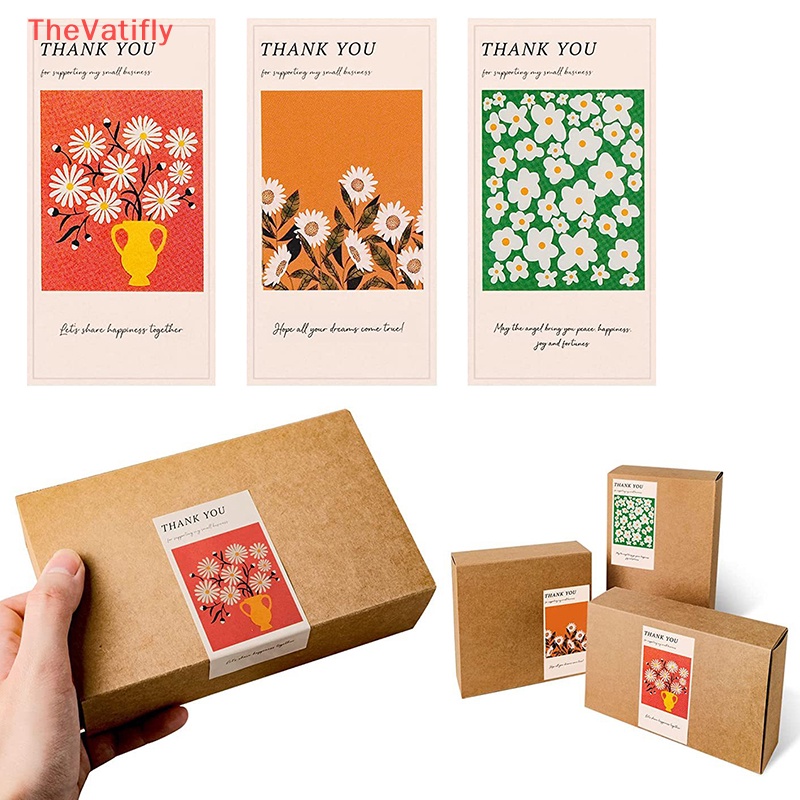 Bộ 50 Miếng Dán 5 * 10cm In Chữ Thank You Trang Trí Hộp Quà