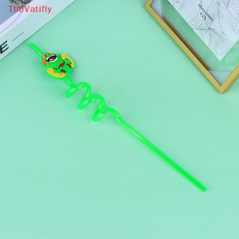 Set 2 / 6 Ống Hút Họa Tiết Hoạt Hình Anime Trang Trí Tiệc Sinh Nhật Cho Bé