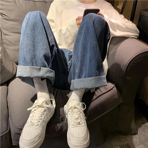 Quần Denim Ống Rộng Thời Trang Xuân Thu Phong Cách Hàn Quốc Cho Nam