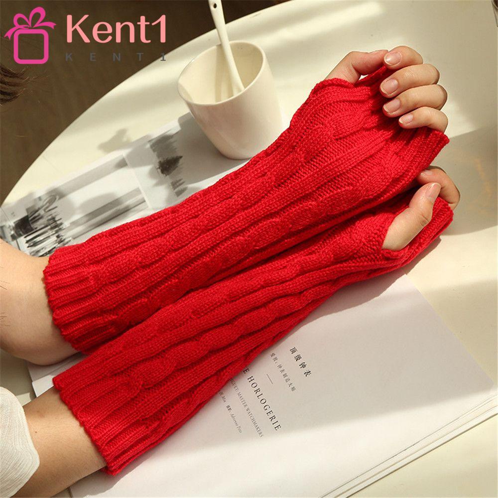 Găng Tay Len Dài 30cm Giữ Ấm Hở Ngón Hiệu Quả KENT1