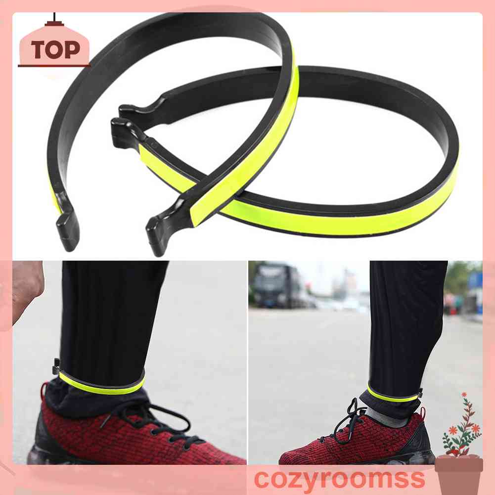 2 Dây Đai Phản Quang Đeo Mắt Cá Chân Có Thể Điều Chỉnh Cho Đạp Xe Ban Đêm