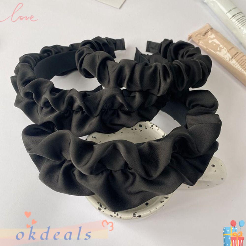 Băng Đô Cài Tóc Màu Trơn Phong Cách Retro Thời Trang