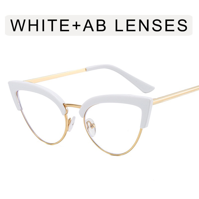 Kính Mát Mắt Mèo Gọng Kim Loại Chống Bức Xạ Sang Trọng Cho Nữ