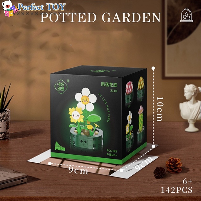 Đồ Chơi Lắp Ráp Chậu Cây Sen Đá Sáng Tạo Trang Trí Nội Thất