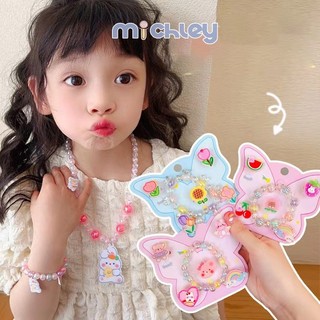 Michley Vòng Tay Đính Hạt Hoạt Hình Dễ Thương Cho Bé Gái