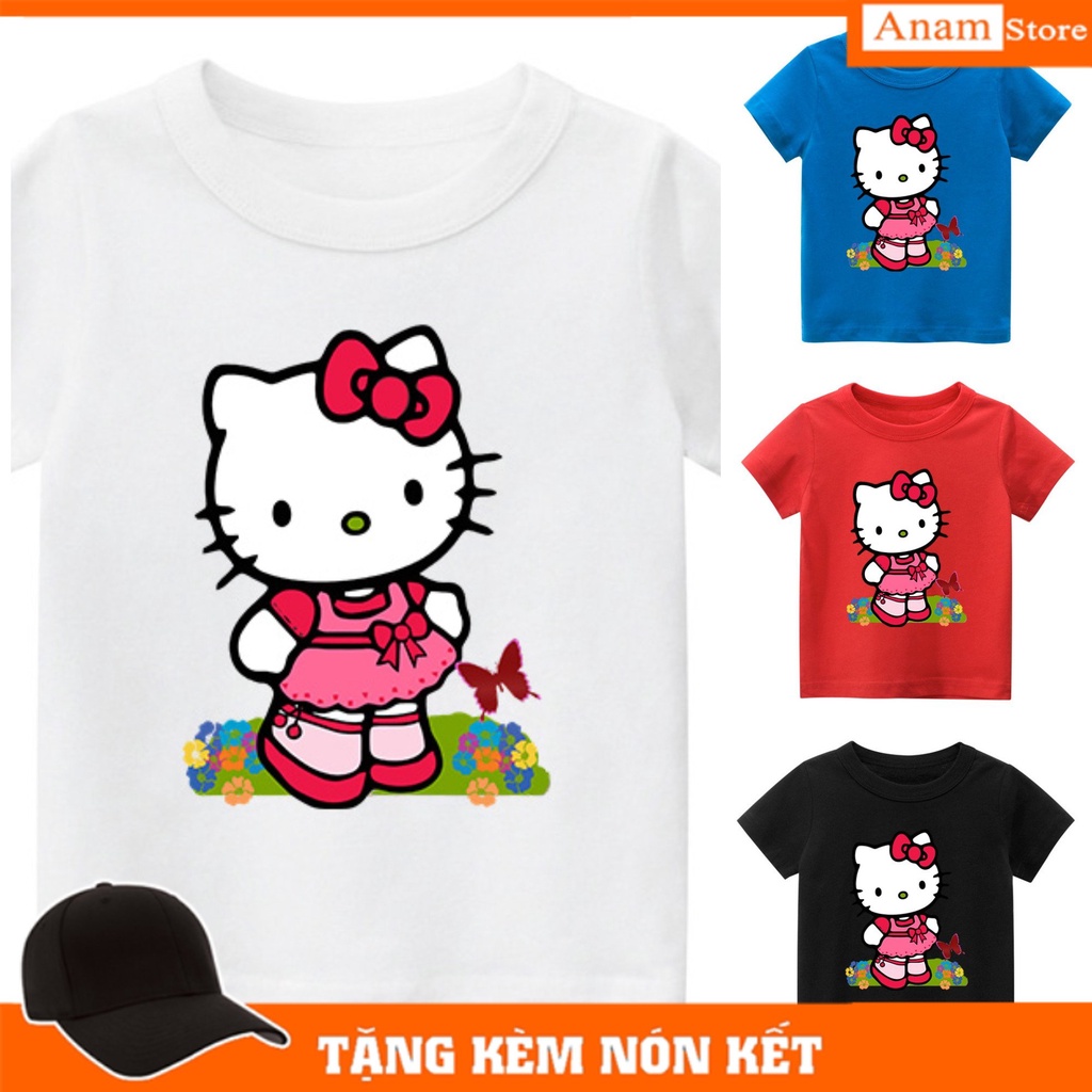 Áo thun trẻ em MÈO KITTY , áo thun cho bé, có big size và size người lớn, 4 màu, ĐƠN 60K TẶNG NÓN