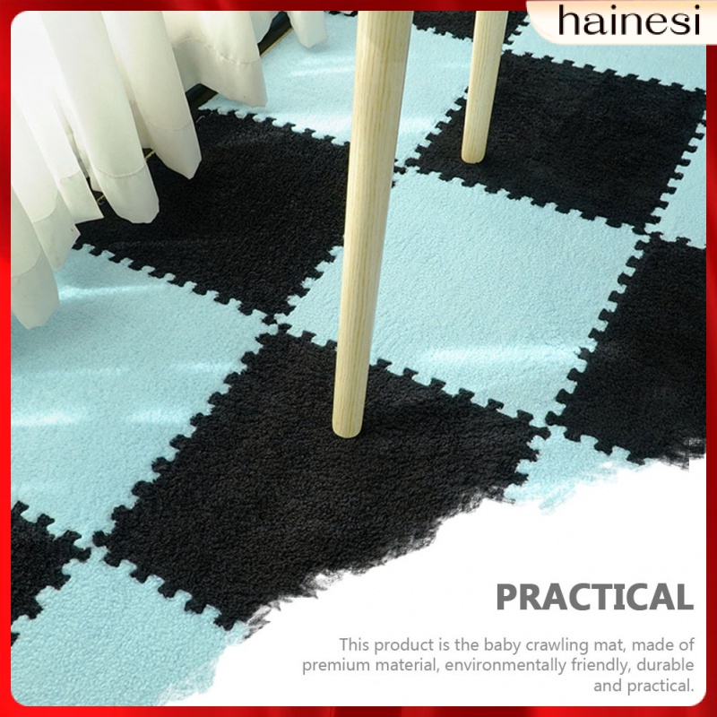 Set 6 Tấm Thảm Trải Sàn Hình Vuông Chắp Vá Ghép Nối Khóa Cho Bé Chơi Ngoài Trời