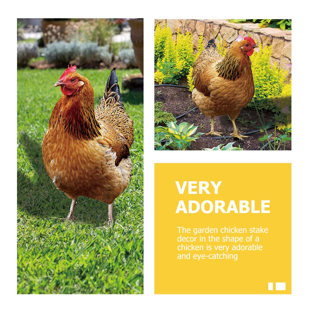 Set 2 Bức Tượng Gà Mái Màu Đen Trang Trí Sân Vườn