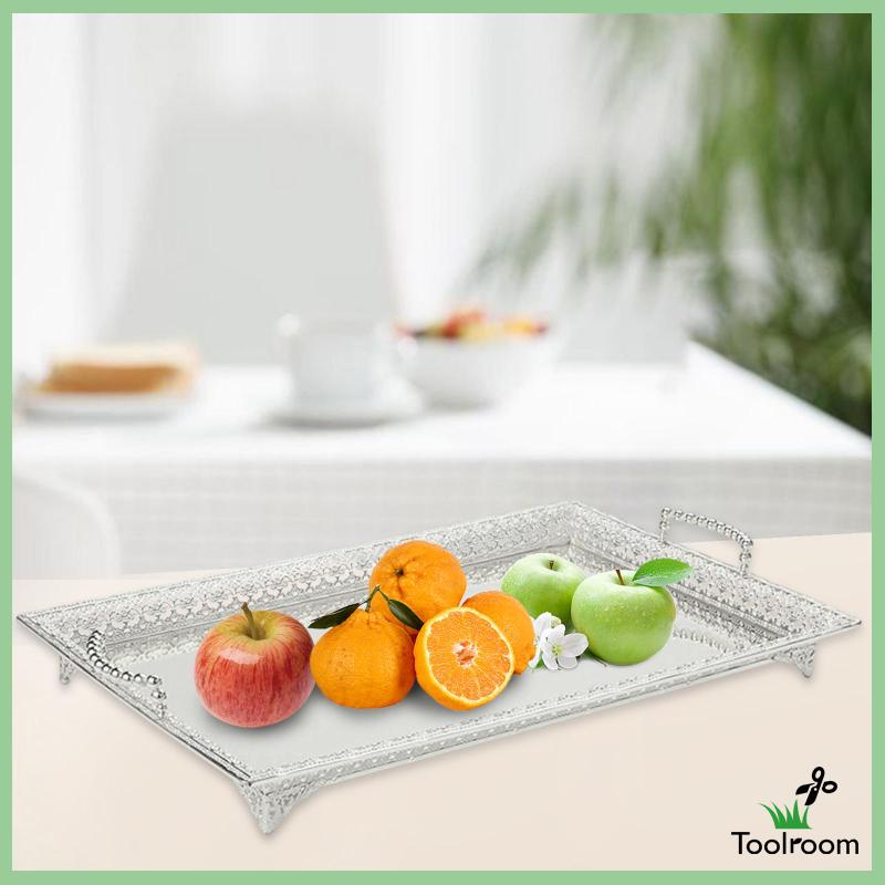 Khay Sắt Đựng Thức Ăn Có Tay Cầm Phong Cách Retro Thanh Lịch