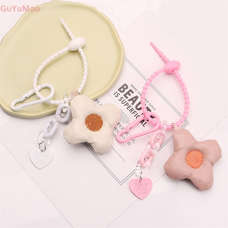 [cxGUYU] Móc Khóa Da Họa Tiết Hoa Trái Tim Hoa Sáng Tạo Đáng Yêu Trang Trí Túi Xách PRTA