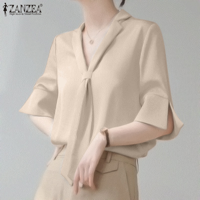 Zanzea Áo Nữ Tay Lửng Cổ Chữ V Thời Trang Hàn Quốc