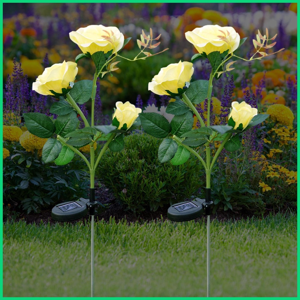 Bộ 2 Đèn LED Năng Lượng Mặt Trời Chống Thấm Nước IP55 Thay Đổi Màu Sắc 7 Màu Tiện Dụng