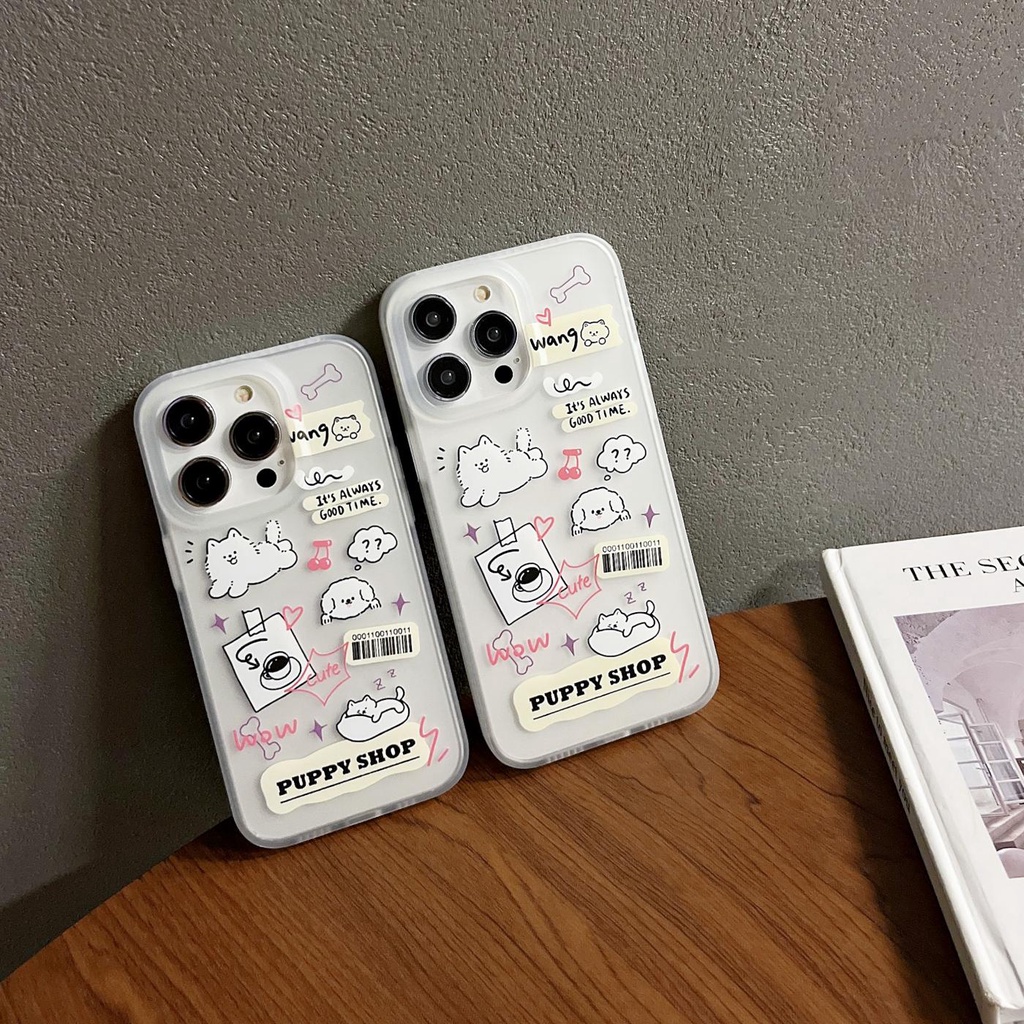 Ốp Điện Thoại Tpu Dẻo Trong Suốt Họa Tiết Hoạt Hình Chú Chó Dễ Thương Chống Sốc Cho iPhone 14 13 12 11 Pro Max