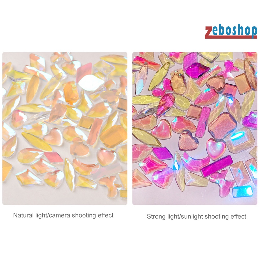 Set 100 Hạt Đá 3D Nhiều Kích Cỡ Trang Trí Móng Nghệ Thuật DIY
