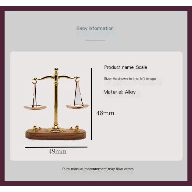 Mô Hình Cân Bằng Mini Bằng Hợp Kim Tỉ Lệ 1: 12 Dùng Trang Trí Nhà Búp Bê