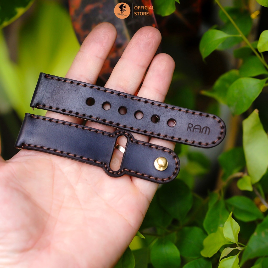 Dây Đồng Hồ AW 2,3,4,5,6,7,8, AW Ultra Da Bò Thanh Lịch - RAM V3 AW màu đen
