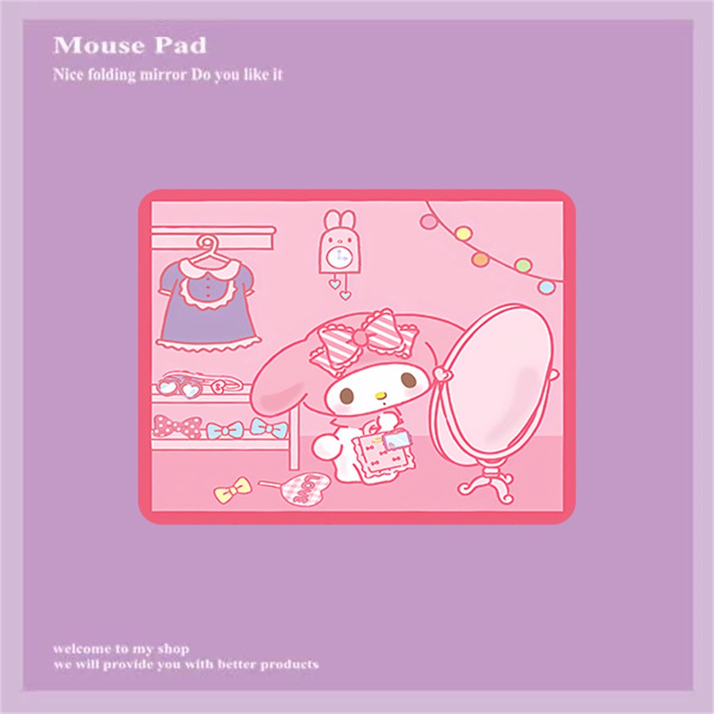 SANRIO Tấm Lót Chuột Và Bàn Phím Máy Tính Họa Tiết Hoạt Hình Cinnamoroll Kuromi Melody Dễ Thương Tiện Dụng Cho Văn Phòng