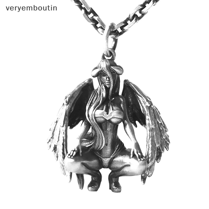 Vòng cổ Mặt Hình Thiên Thần Cầu Nguyện Bằng Thép Không Gỉ Thời Trang Hip Hop Punk Cho Nam Và Nữ