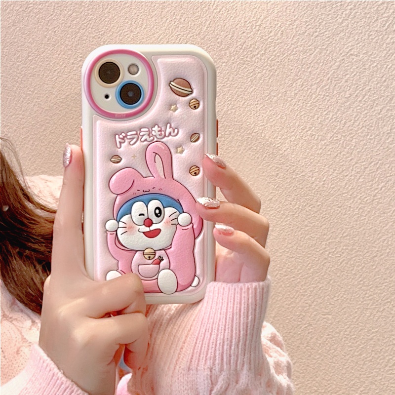 Ốp Điện Thoại Silicon Mềm Chống Sốc Phối Da In Hình Mèo Hoạt Hình Dễ Thương Cho iPhone 14 Plus 13 12 11 Pro Max