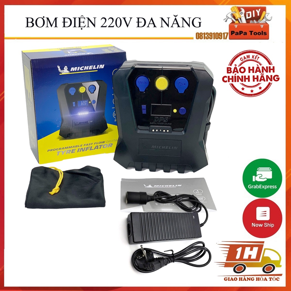 Máy bơm hơi chạy điện 220V gia đình đa năng Michelin 12266