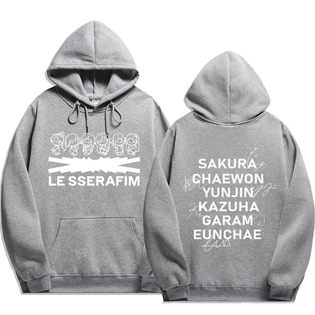 Kpop LE SSERAFIM Nam / Nữ Áo Khoác Thiết Kế Viện Trợ Quần Áo Cùng Áo Unisex Dạo Phố Áo Khoác Áo Top