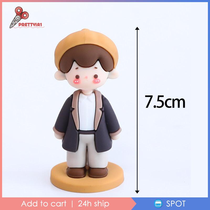 [Prettyia1] Mô Hình Tượng Người Trang Trí Bánh Kem Để Bàn / Để Sách / Ảnh