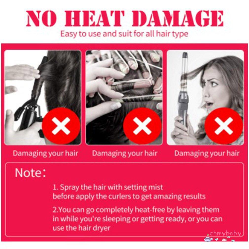 [InStock] 12 Chiếc Tự Làm Máy Uốn Tóc 30 Cm Kiểu Con Lăn Gậy Không Nhiệt Dụng Cụ Sóng Form Tạo [Z/4]