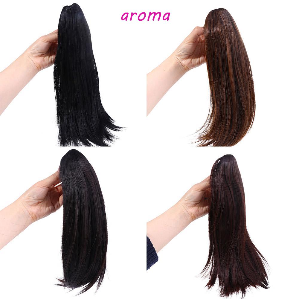 Tóc Giả Ngắn Thẳng Màu Đen Bằng Sợi Tổng Hợp Cách Nhiệt Dễ Phối Đồ Cho Nữ