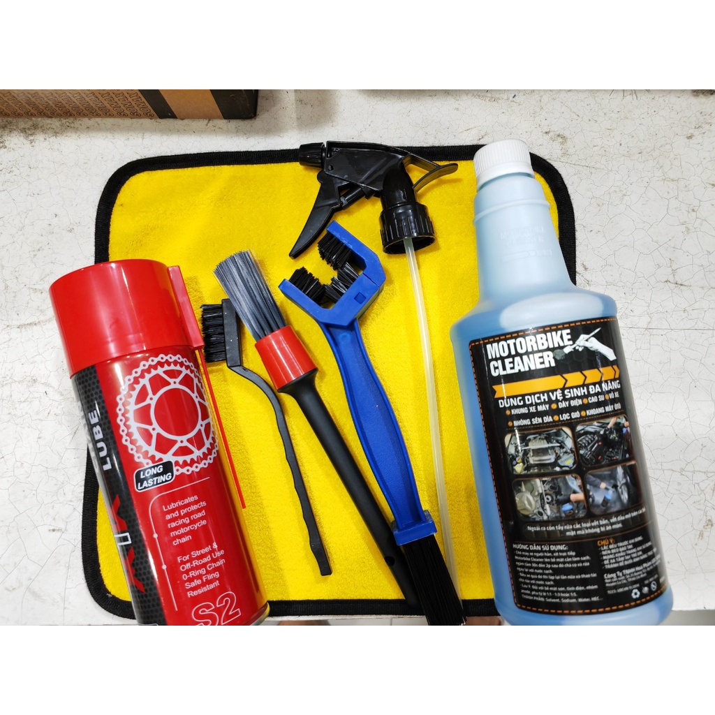 Bộ Chăm Sóc Vệ Sinh Dưỡng Sên X1r ,Tẩy Đa Năng Motorbike Cleaner Tặng Quà 4 Món