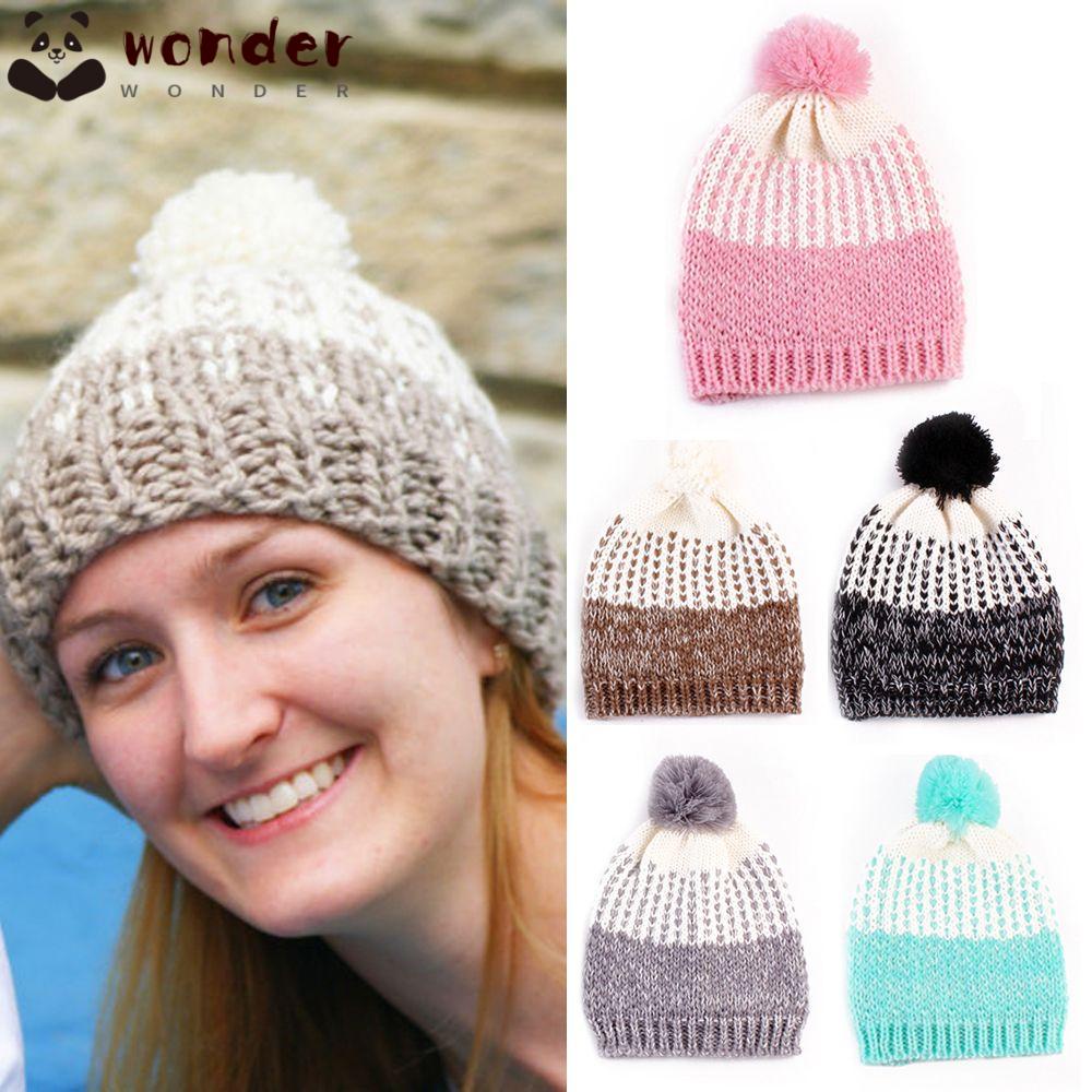 Mũ Len Mềm Đính Quả Bông Có Thể Điều Chỉnh Kích Cỡ
