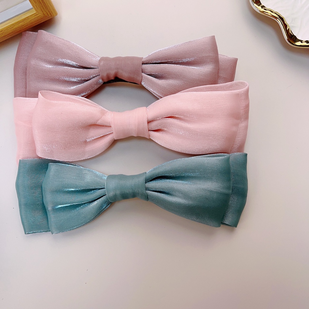 Kẹp Tóc Hình Nơ Màu Hồng Mới Năm 2023