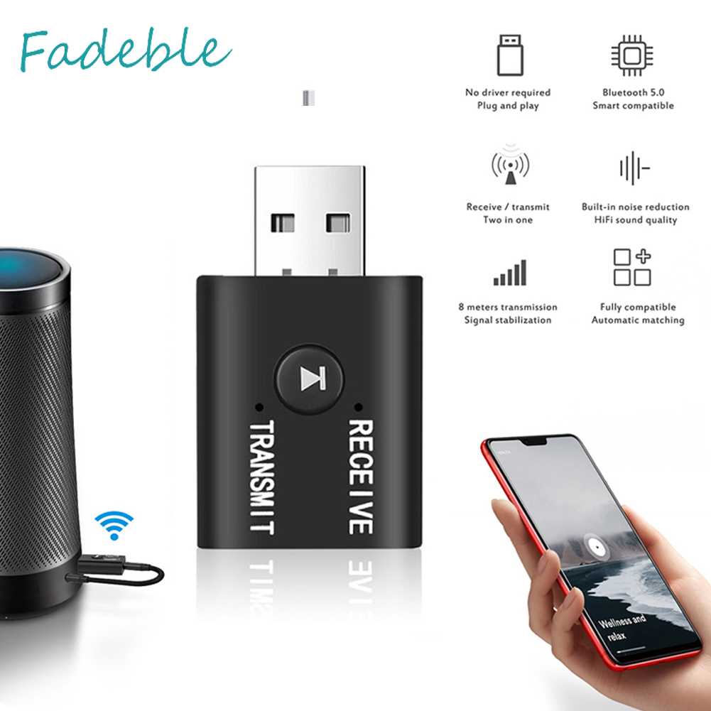 Usb TR6 Bluetooth 5.0 + EDR Nhận Tín Hiệu Cho Xe Hơi