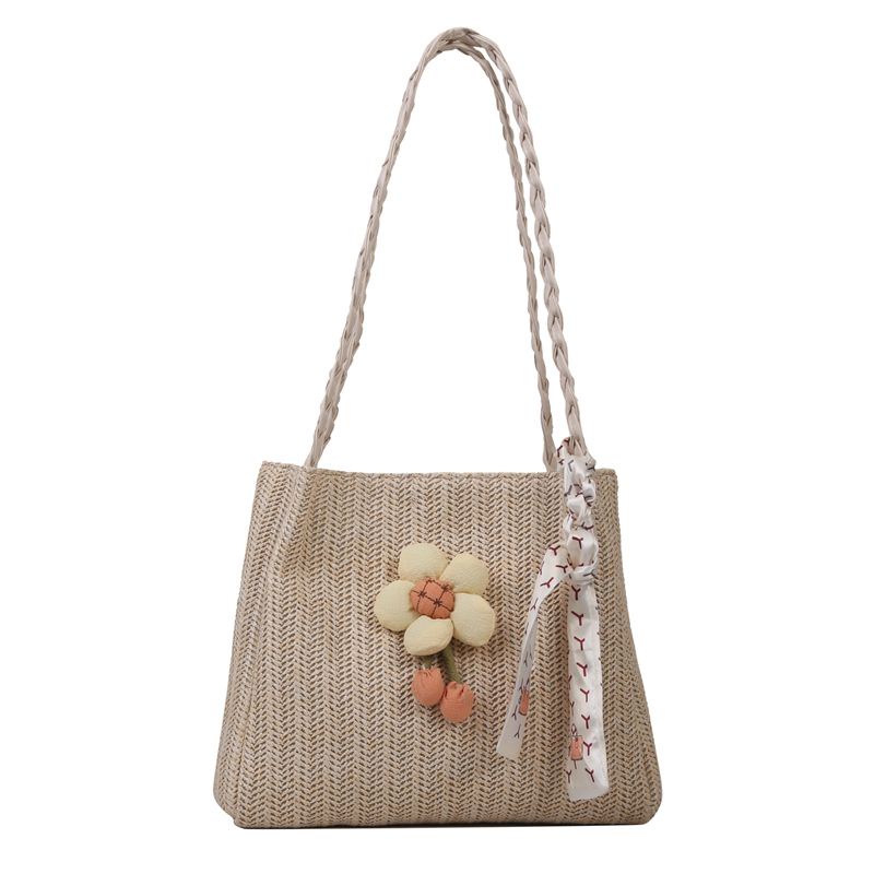 Túi Xách Đan Rơm Đeo Vai Sức Chứa Lớn Phong Cách Mới Dễ Phối Đồ Cho Nữ