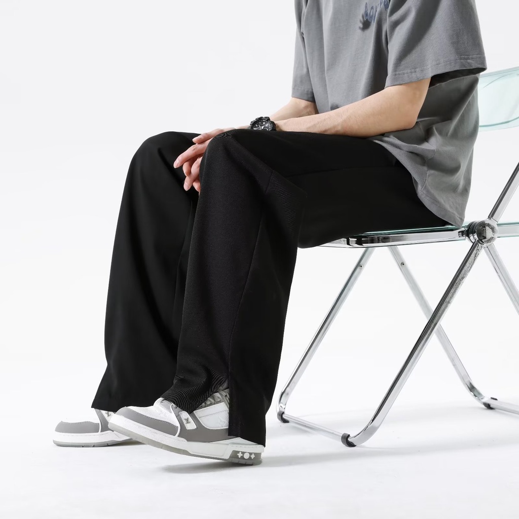 Quần Dài Thể Thao Dáng Suông Rộng Xẻ Tà Kiểu Đường Phố Mỹ Thời Trang Mùa Xuân Cho Nam